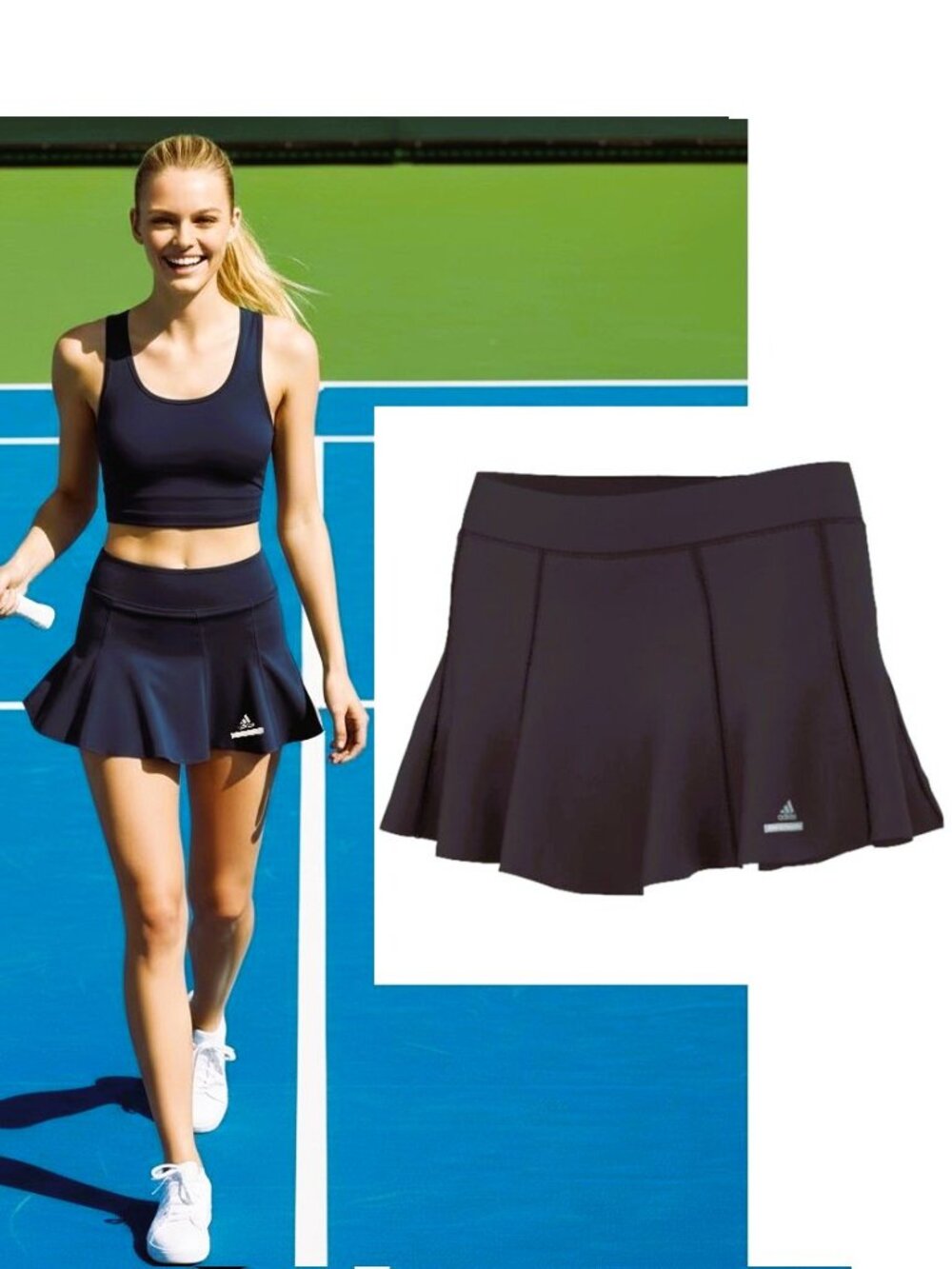 NWT Adidas Stella McCartney tennis Skort Skirt Shorts M Medium Midnight Gray